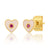 Enamel Heart Studs with CZ Accent: Black