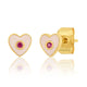 Enamel Heart Studs with CZ Accent: Black