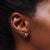 Opal Double Swoop Back Huggies and CZ Accents: Gold