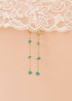 Raw Gemstone Chain Drop Earring - Amazonite