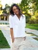 Patty Short Sleeve Popover Henley White