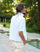 Patty Short Sleeve Popover Henley White