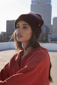 Cool Down Beanie in Elderberry