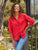 Eileen Relaxed Button-Up Shirt in Crimson Red