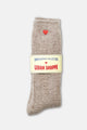 Embroidered Snow Socks: TAN + HEART