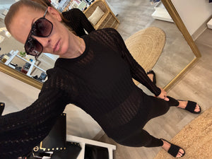 Paperfine Lace Stitch Top Black