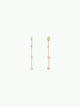 Raw Gemstone Chain Drop Earring - Rose Quartz