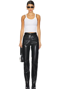 90's Pinch Waist Long in Leather Detox (Black)