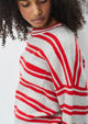 Raxow Knit Heather Grey Strawberry Stripes