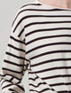 Boat Neck Long Sleeve Chocolate Stripe