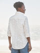 Eileen Relaxed Button-Up Shirt Textured White Flowers