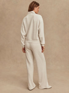 The Wide Leg Pant 30" Ivory Marl