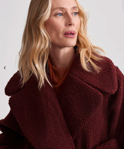 Vermont Sherpa Wrap Coat Red Chocolate