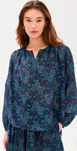 Felice Top in Navy Green