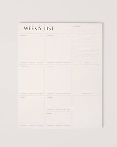 Weekly List Pad