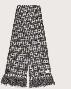 Lindsey Check Knit Scarf Charcoal