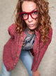 Montecito Crew Neck Cardigan Firecracker