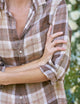 Eileen Relaxed Button-Up Shirt Brown Plaid