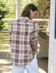 Eileen Relaxed Button-Up Shirt Brown Plaid