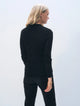 Superfine Cashmere Blend Waffle Crewneck Black