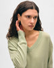 Cashmere Featherweight Neck Mint Green