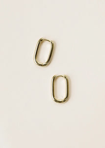 Large Rectangle Hoop Earring Gold