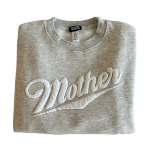 Mother Premium Crew Fleece: Heather Grey