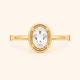Gold Ring - Bezel Glow - White CZ: 6