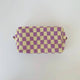 Checkered Pattern Make Up Bags : BLACK CHECKERED