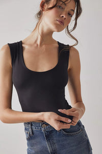 Clean Lines Muscle Cami in Black