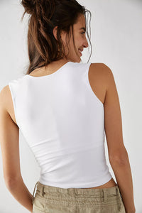 Clean Lines Muscle Cami in White