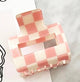 Camila Checkered 2-Inch Hair Clips in Pink