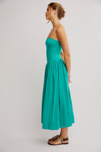 Onda Tube Midi Dress in Malachite