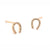 Pave Mini Horseshoe Studs: Rose Gold