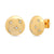 Gold Button Earring Studs with CZ Star Accents