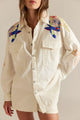 Take Flight Embroidered Snow Bell Combo Shirt