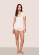 Frida Shortie PJ Set Ivory Pink Nectar