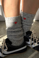 Embroidered Snow Socks: COOKIES AND CREAM + HEART