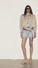 Everly Shirred Crop Jacket Catalina