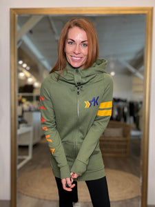 Retro Blush Hoodie Vintage Olive *Size Up One