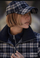 Bryony Short Puffer Jacket Navy Check
