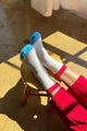 Color Block Girlfriend Socks Blue Red