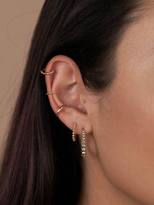 Small Ball Hoop Earrings Gold