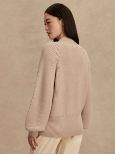 Martina High Neck Rib Knit Cement