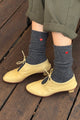 Embroidered Snow Socks: CHARCOAL + HEART