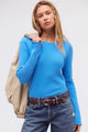 Easy Does It Long Sleeve Tee Azure Blue