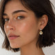 Pear and Circle Drop Earring - Gold Black