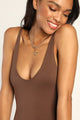 Seamless Vneck Cami in Chocolate