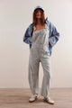 Good Luck Striped Overalls in Indigo Railroad