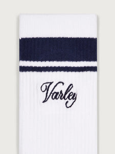 Lamar Club Stripe Sock in White Blue Nights